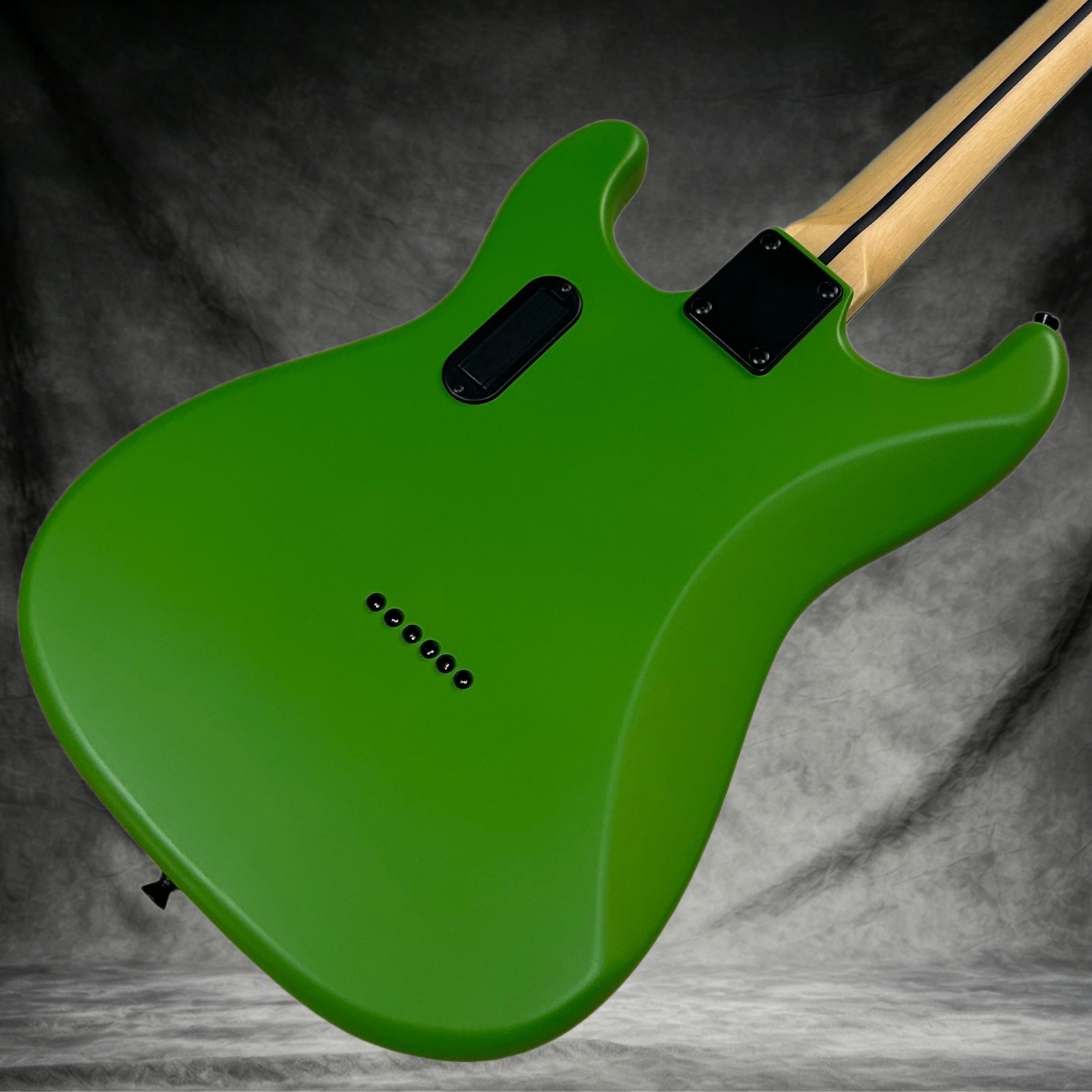 ST Electric Guitar Matte Green Color Active Pickups Black Hardware Mahogany Body