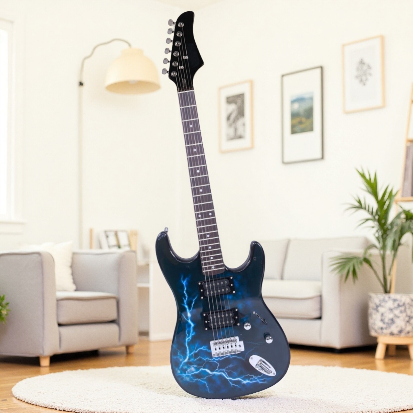 ST Electric Guitar Set – Basswood, HH Pickups, Lightning & Rosewood ​Fretboard