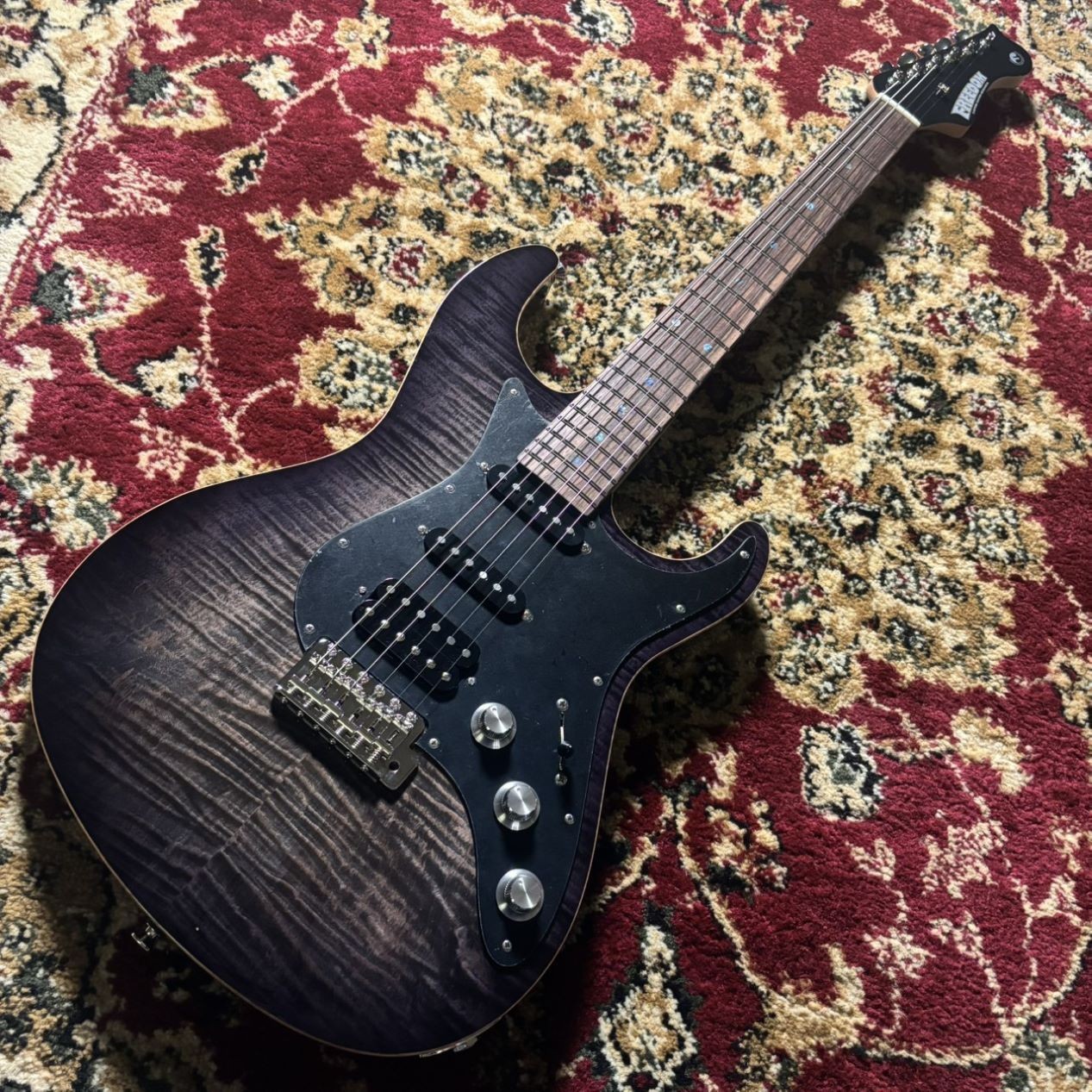 Freedom Custom RE O.S EZA 22F FT SSH Electric Guitar, Amber Maple/Wood, Used