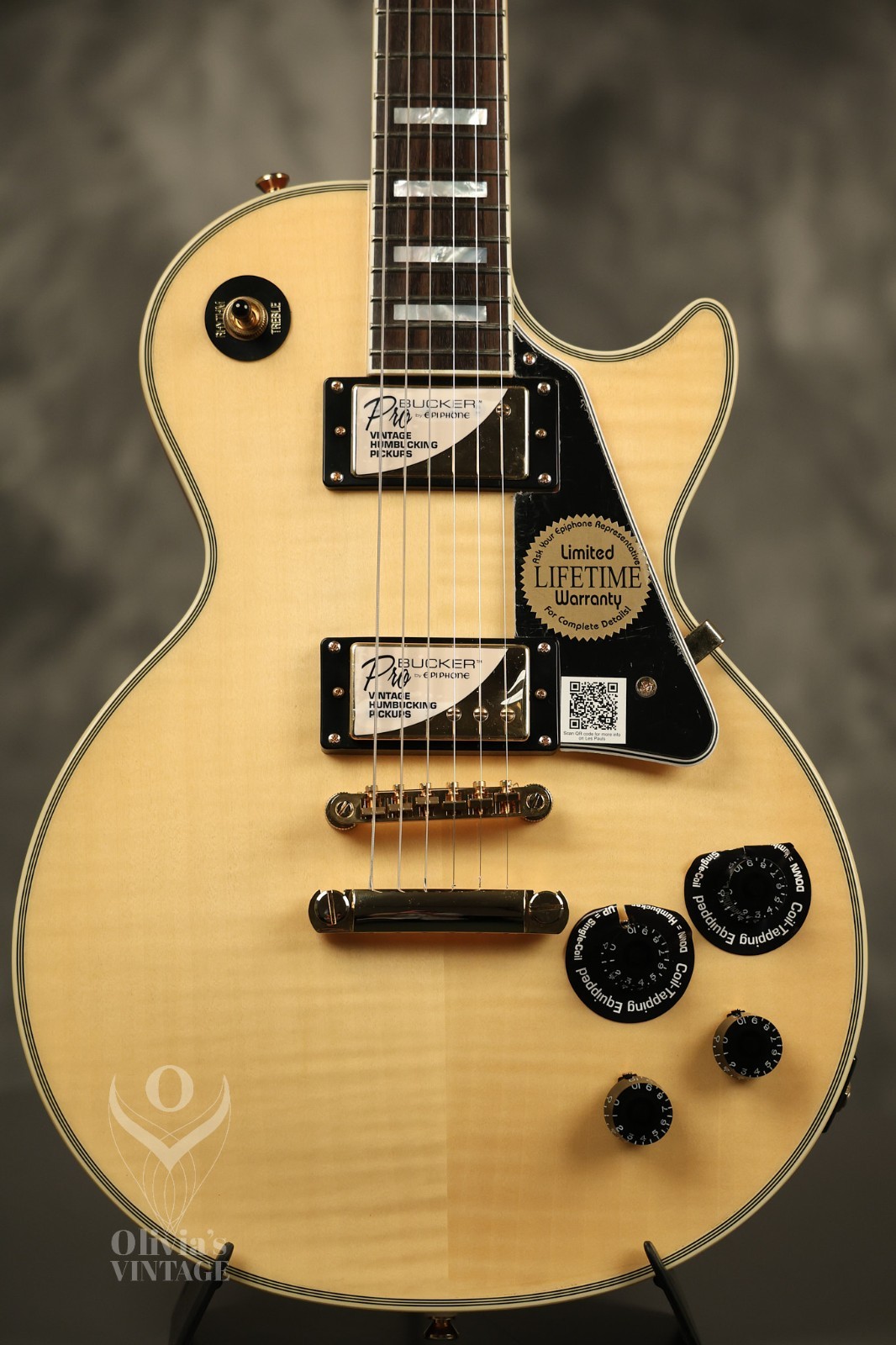 2015 Epiphone Les Paul Custom 100th Anniversary Limited Edition Antique Natural