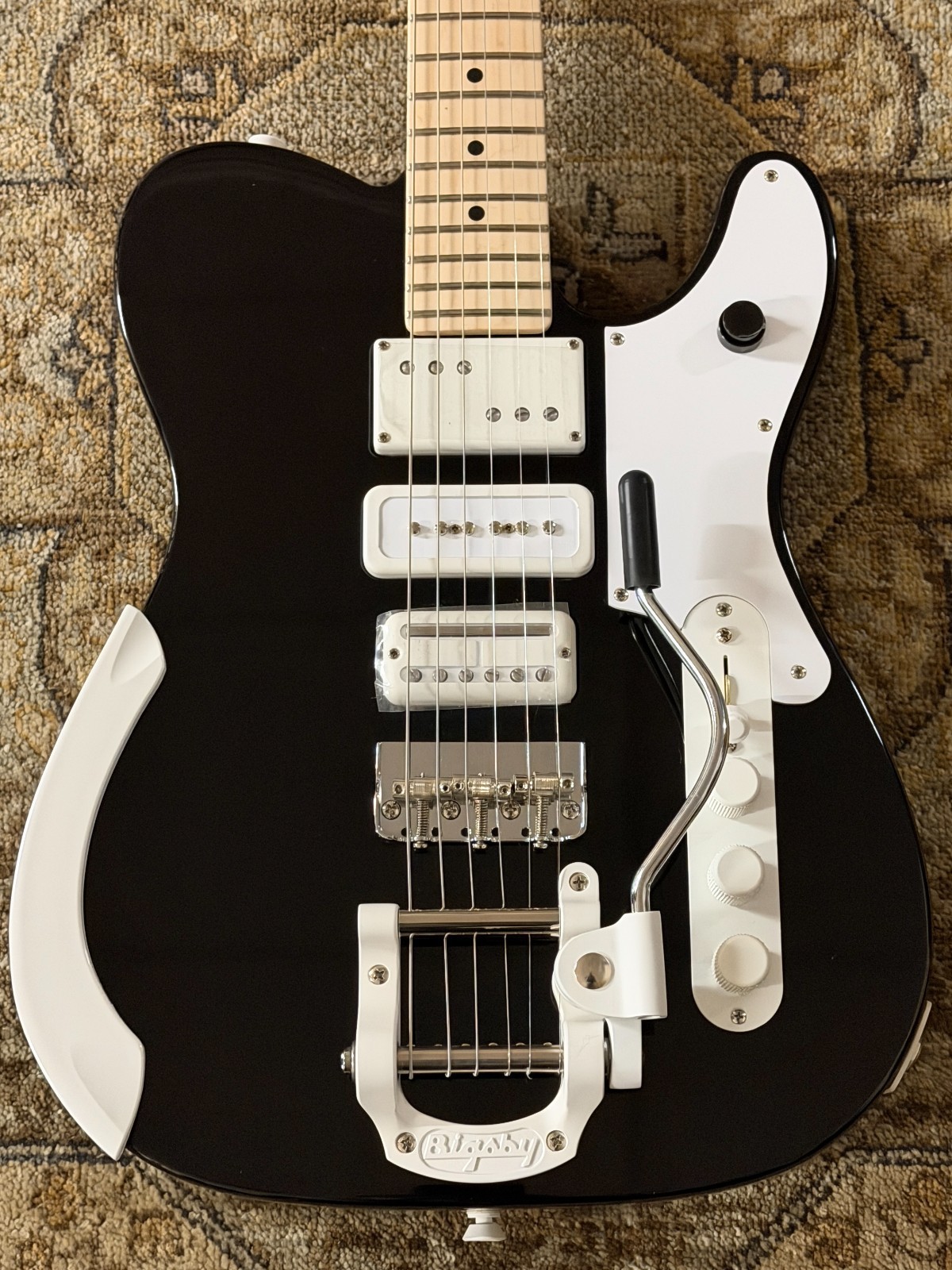 Fender Jack White Triplecaster Telecaster in Black w/ Hard Case & Free Pro Setup
