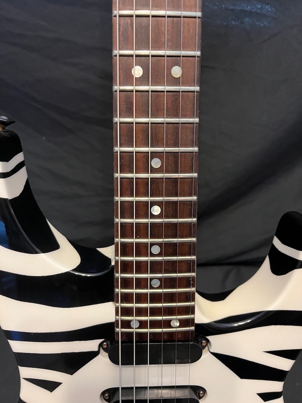 1986 Jackson USA Soloist Platinum Pearl Guitar W/Zebra Stripes W/Case