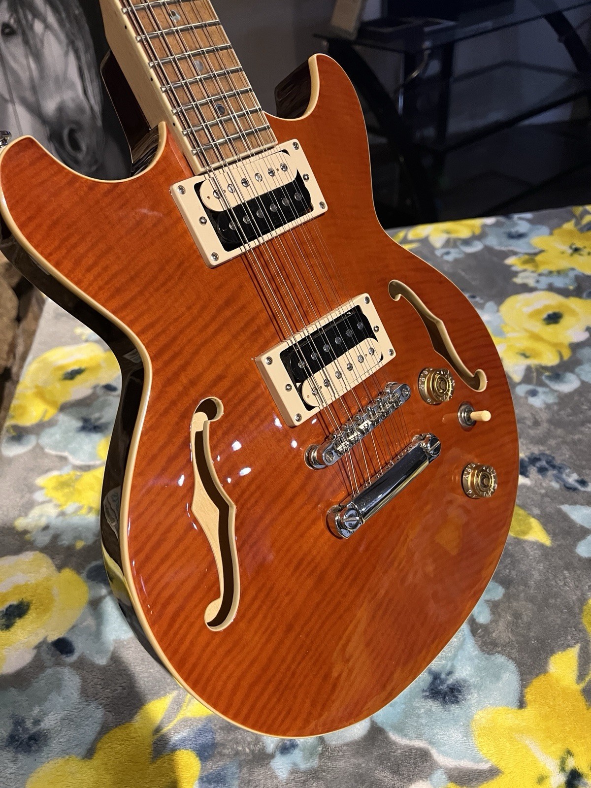 Dean Boca 12-String Semi-Hollow Electric Guitar Brown Maple/Rosewood RH 22F