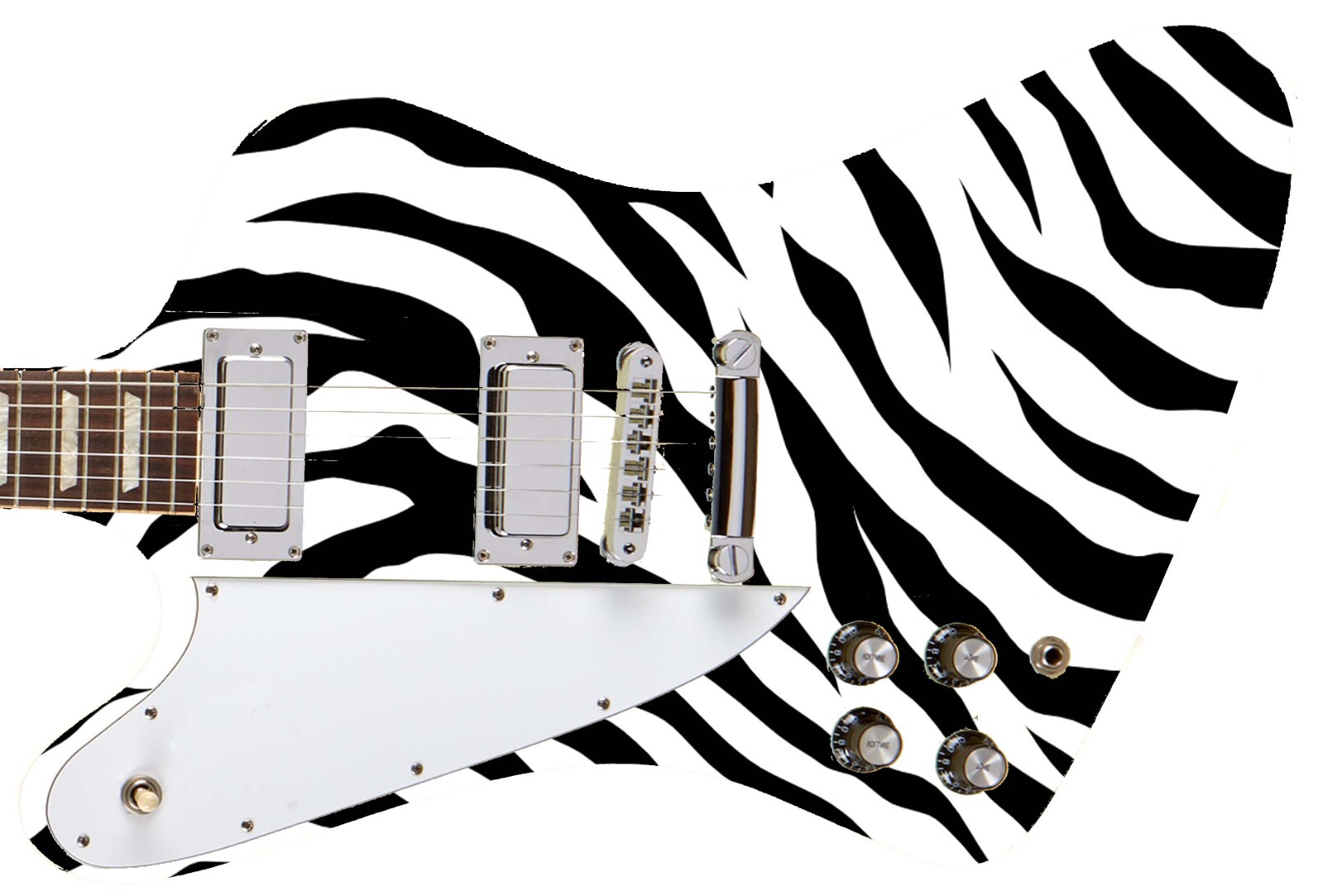 Guitar Skin Wrap Axe Reface LEFT Black and White Tiger Stripe 1230 A