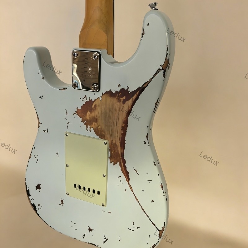 Ledux ST electric guitar bone nut solid body tremolo aged guitar free shipping