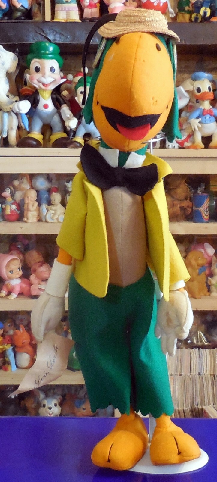 VINTAGE LARGE 16″ TOY DOLL José Carioca WALT DISNEY LENCI TURIN 1940-50s c