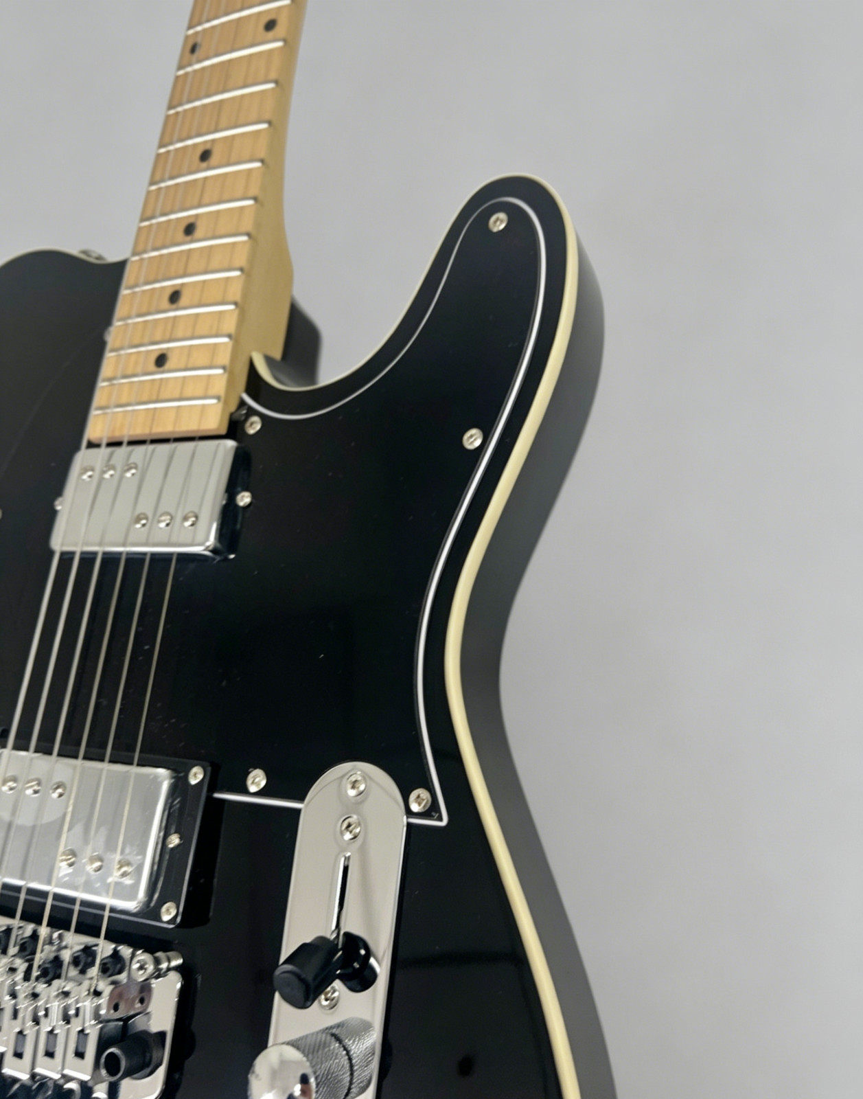 US STOCK gloss Black TL Style Guitar Floyd Rose Tremolo Maple Neck Fast Ship