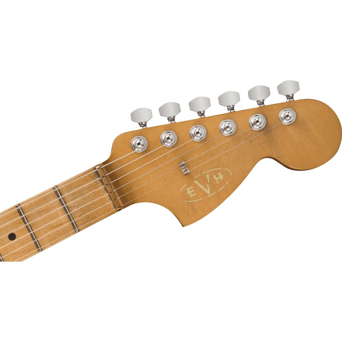 EVH Striped Series ’78 Eruption Electric Guitar, White with Black Stripes Relic