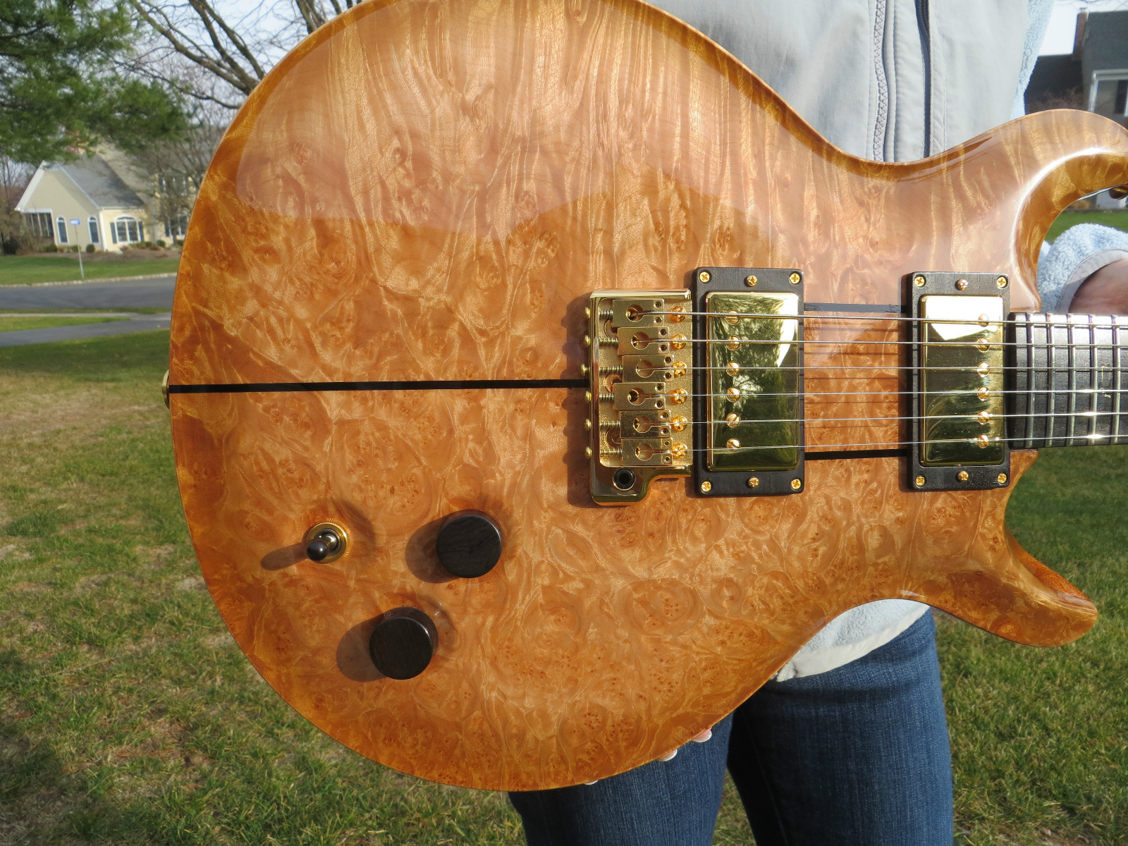 Prs Private Stock Santana 3 One Piece Burl Maple Top Rosewood Neck Gold Birds