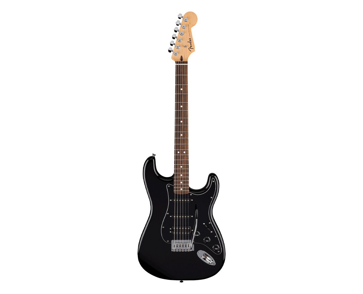 Used Fender Standard Stratocaster Electric Guitar HSS – Black w/Laurel FB