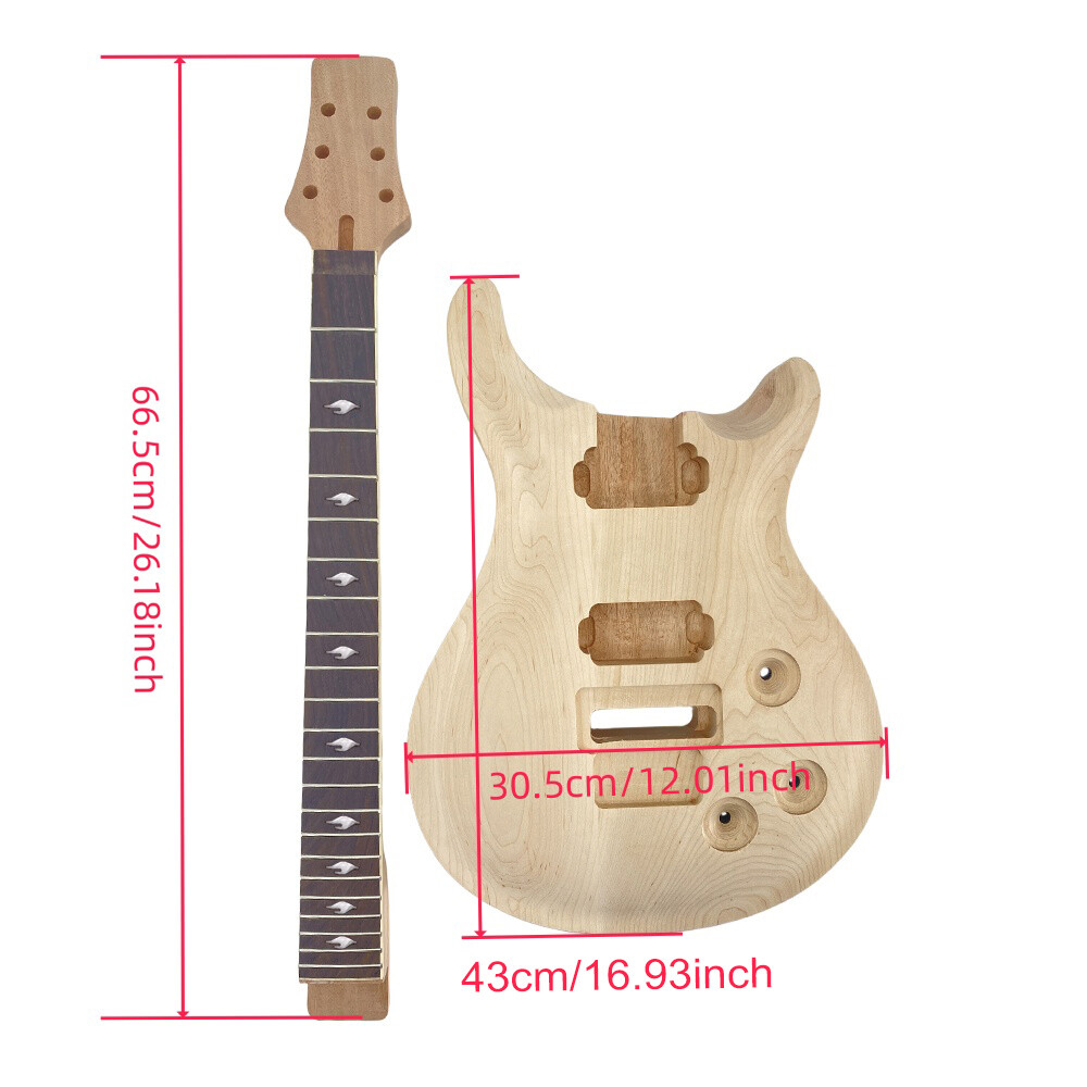 New Guitar Kit Guitar Neck 22fret Guitar Body Rosewood Fretboard Set in Heel
