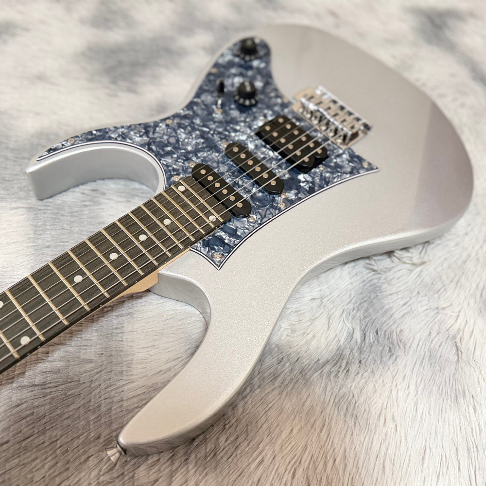 ST Electric Guitar Silver Sparkle HSS Pickups Blue Pearl Pickgua