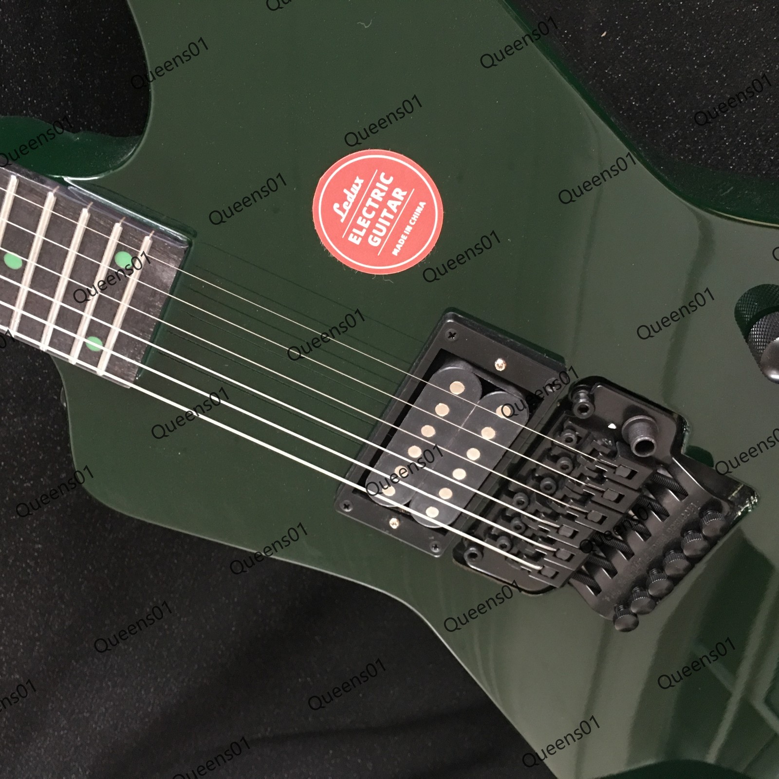 Electric Guitar Mahogany Body and Neck FR Bridge 24Frets Dark Green Fast Ship