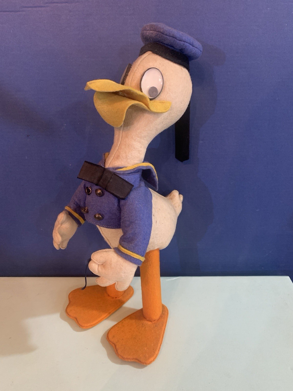 VINTAGE TOY DOLL FELT DONALD DUCK WALT DISNEY LENCI TURIN 1950s no lars