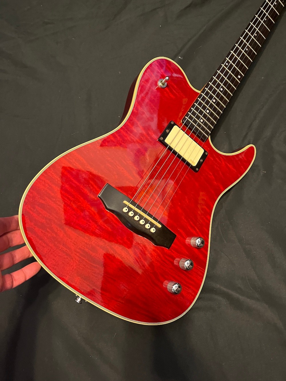 1994 Guild Crossroads CR01 Acoustic/Electric Guitar Red Flame Top #1 of 97 Made