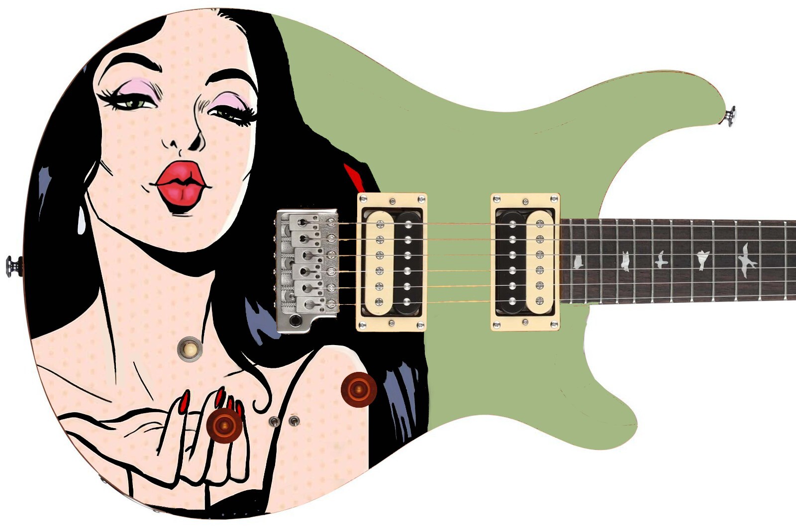 Guitar Skin Wrap Axe Re-Skin Pop Rock High Society Groupie Girl – 1212