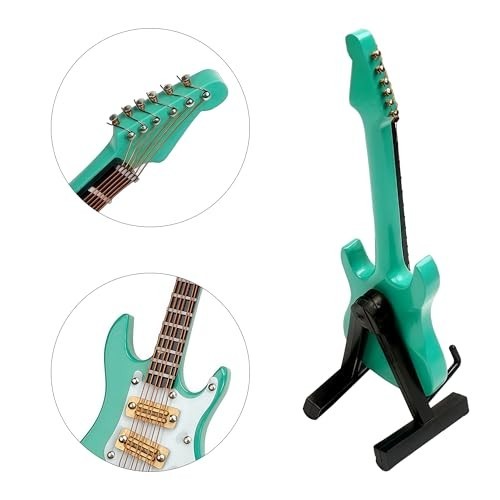 Miniature Electric Guitar with Stand & Case – 10cm 6-String Decor Gift for Music