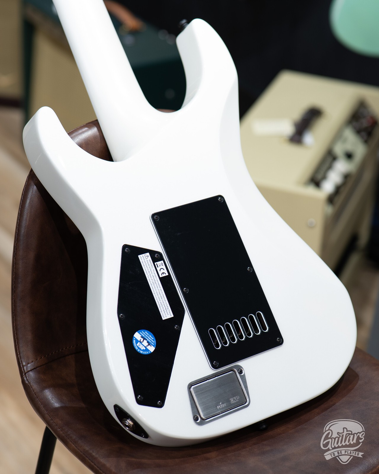 ESP E-II M-II 7B Baritone 7-String Evertune Guitar w/ Case – Pearl White