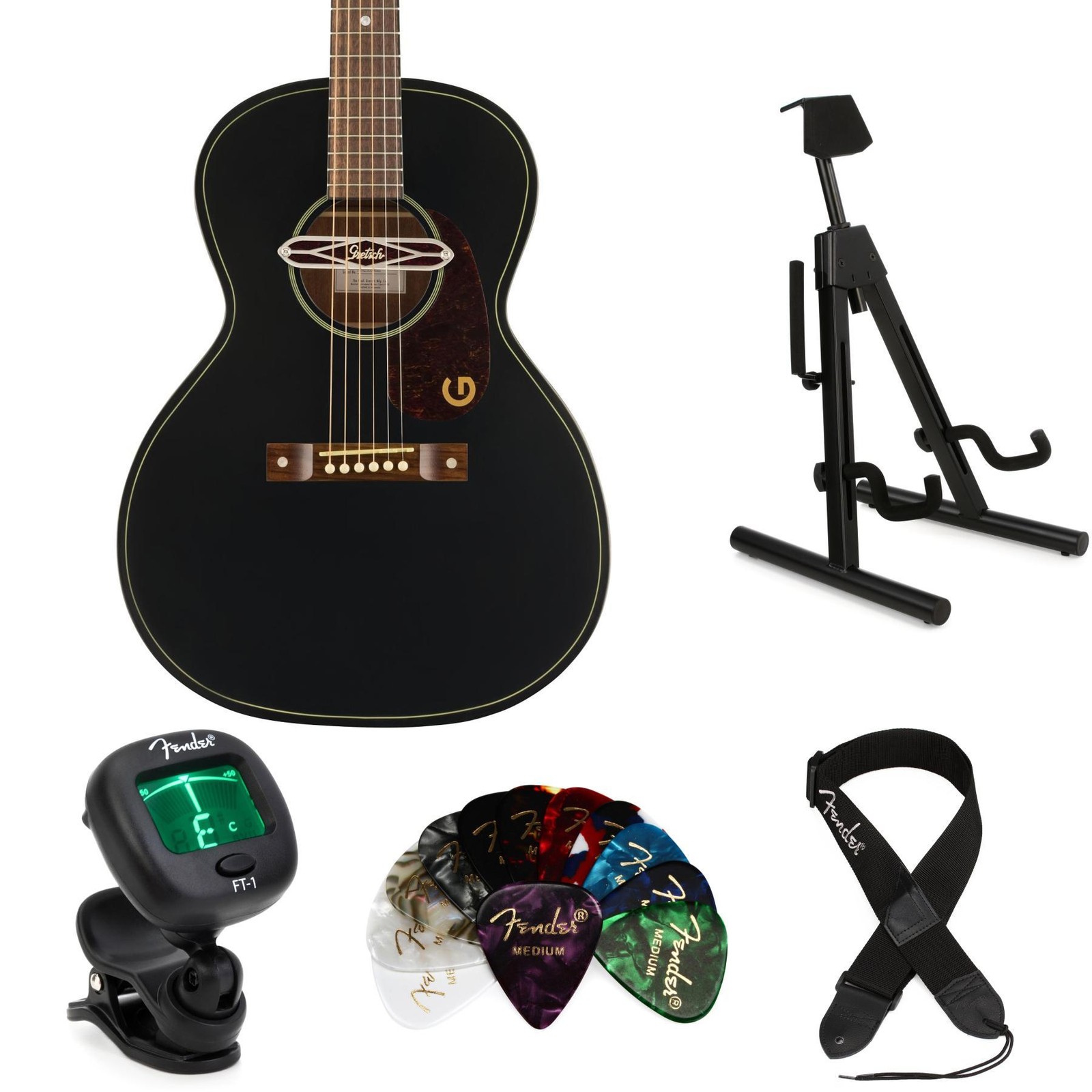 Gretsch Jim Dandy Deltoluxe Concert Acoustic-electric Guitar Essentials Bundle –