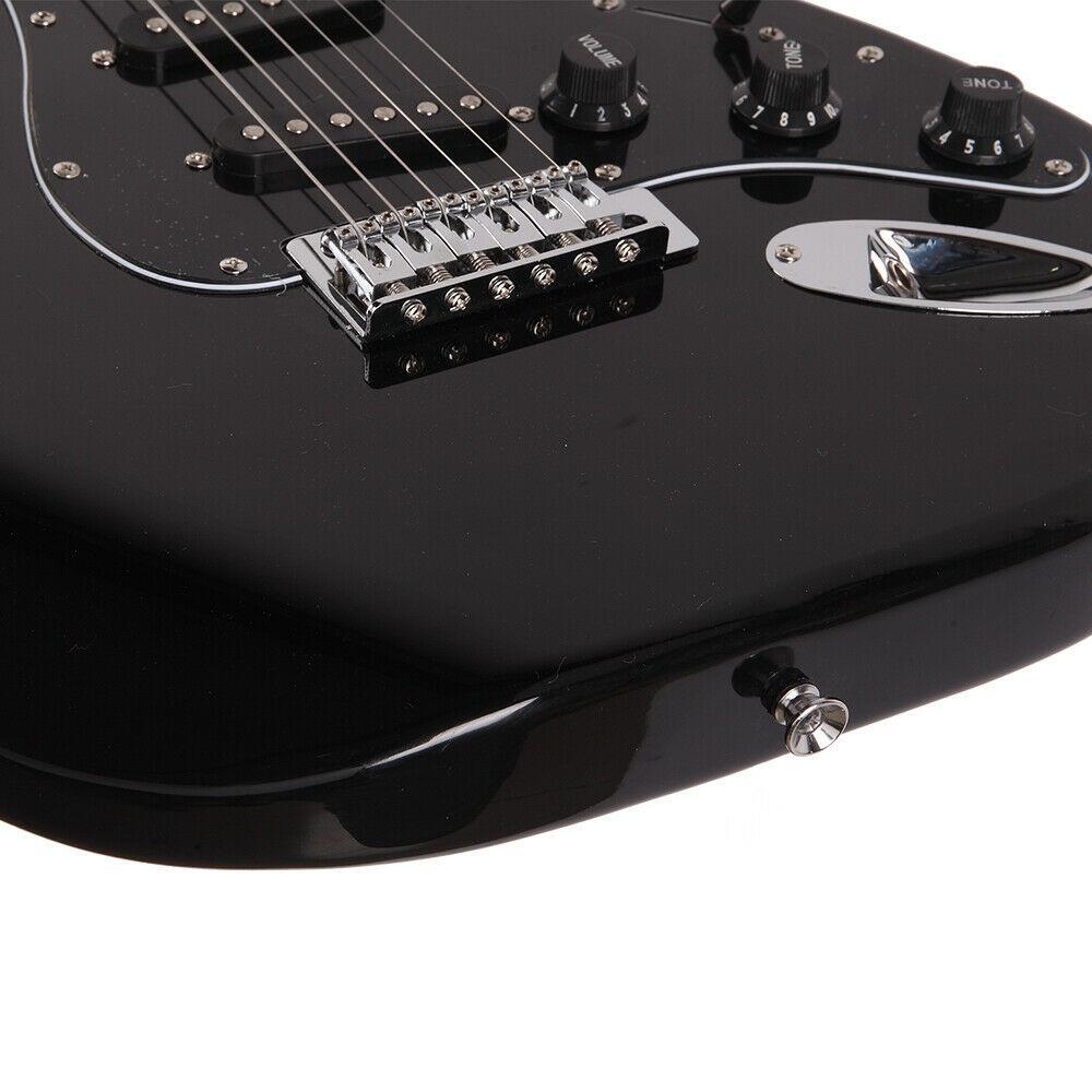 Glarry GST Stylish Basswood Black Electric Guitar Kit with Black Pickguard