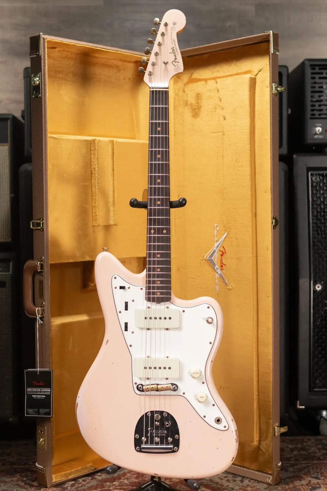 Fender Custom Shop 1963 Jazzmaster Relic Electric Guitar – Aged Shell Pink with