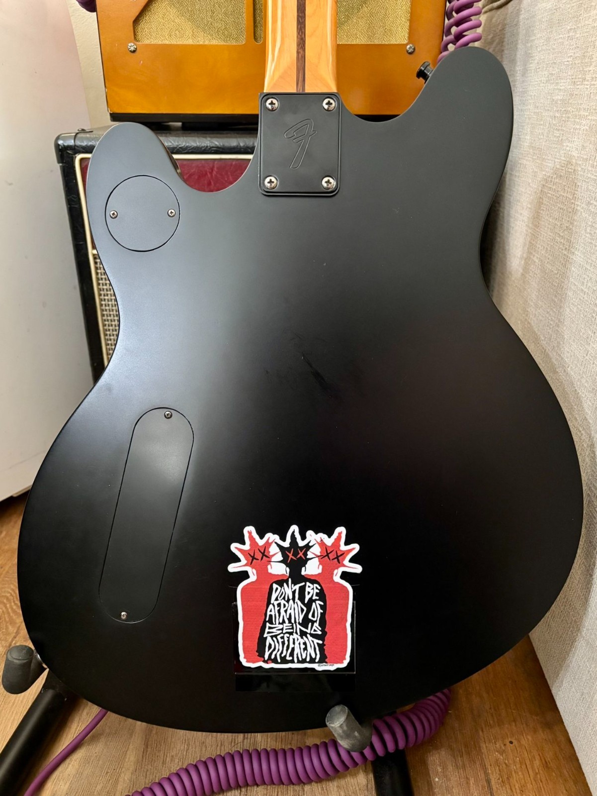 Custom Starcaster guitar Major UPGRADES Passive Black Mass Wide Range New Neck