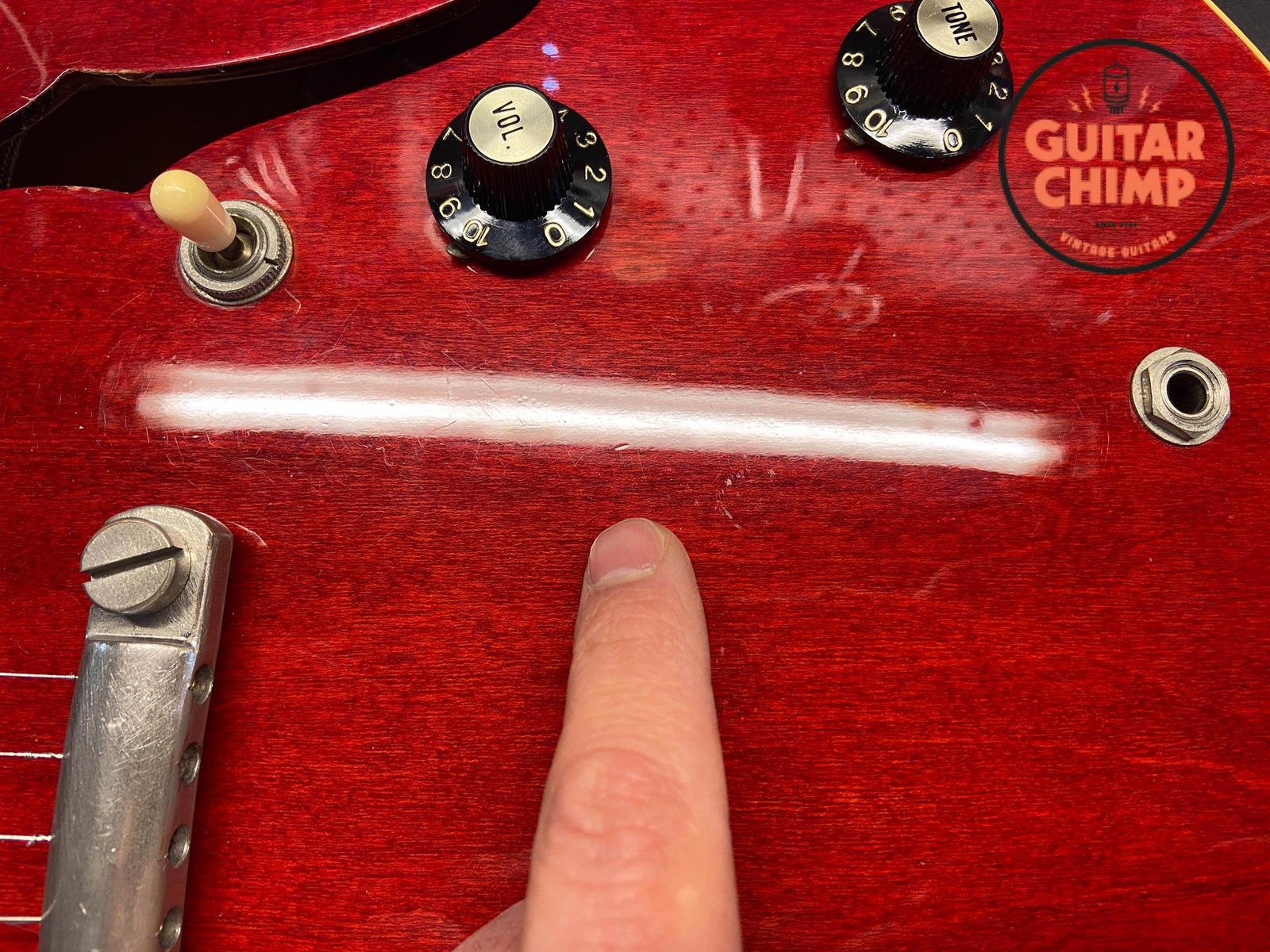 1996 Orville ES-335 Cherry Grinning Dog ’59 Pickups
