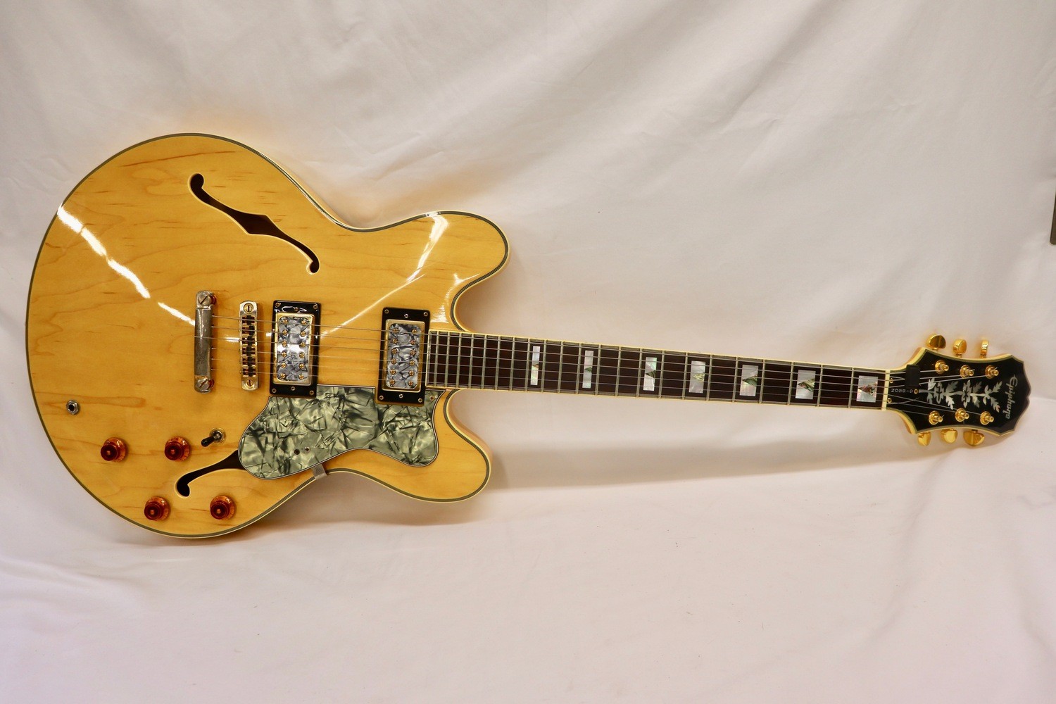1994 EPIPHONE Sheraton II Antique Natural Korea Samick Semi-Hollow Guitar OHSC
