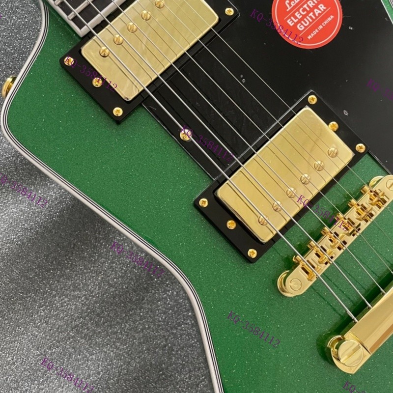 Solid Electric Guitar Stainless Rounded Fret Edge Sparkle Green From US Stock