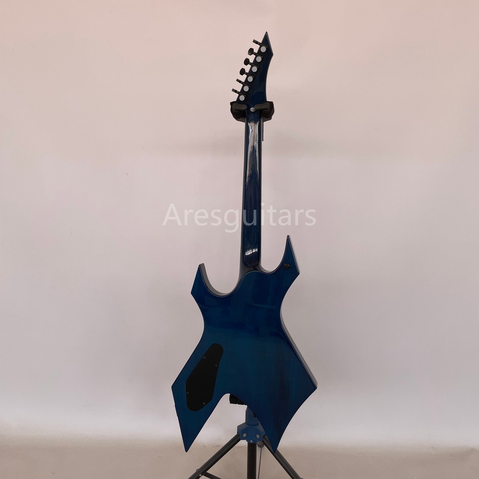 Warlock MK3 Solid Electric Guitar Stainless Fret Flamed Maple Top FR Bridge Blue