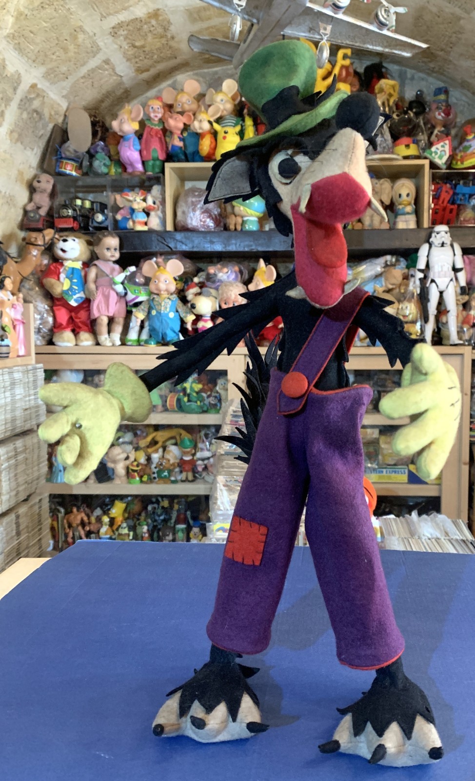 VINTAGE LARGE TOY DOLL BIG BAD WOLF DISNEY PANNOLENCI LENCI FELT LARS CRESBA 50s