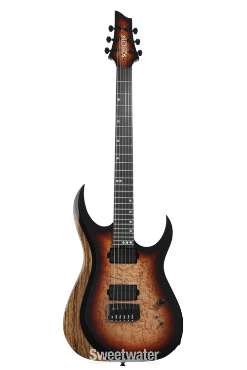 Schecter USA Custom Shop Sunset Extreme Exotic 6 Electric Guitar – Brown Burst