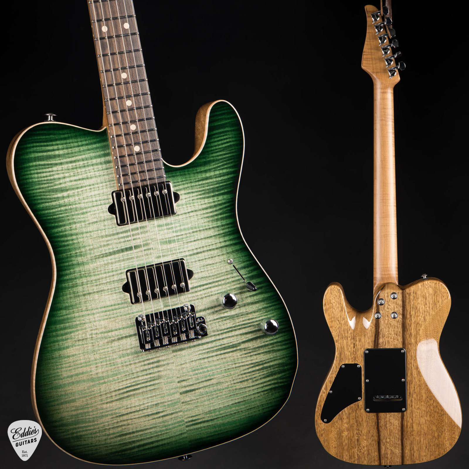 Suhr Modern T Black Limba – Faded Trans Green Burst #86002