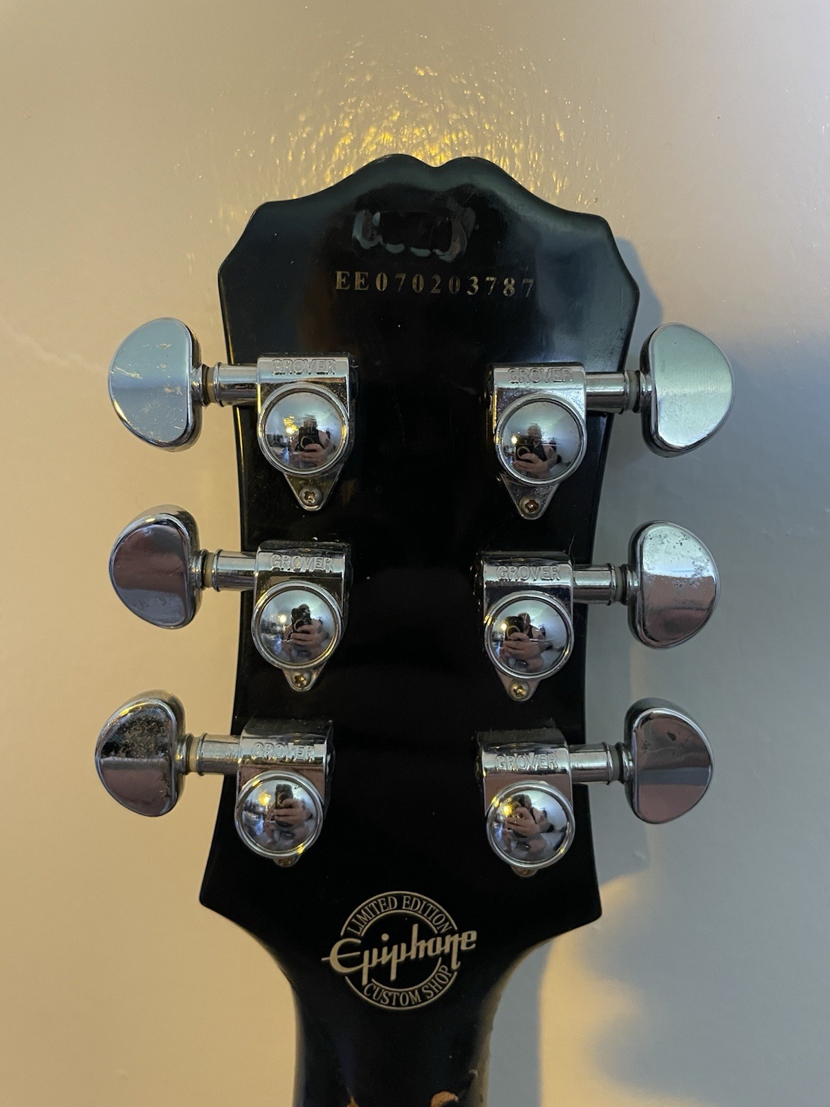 Epiphone Les Paul Custom Sliverburst 2007 Broken Headstock