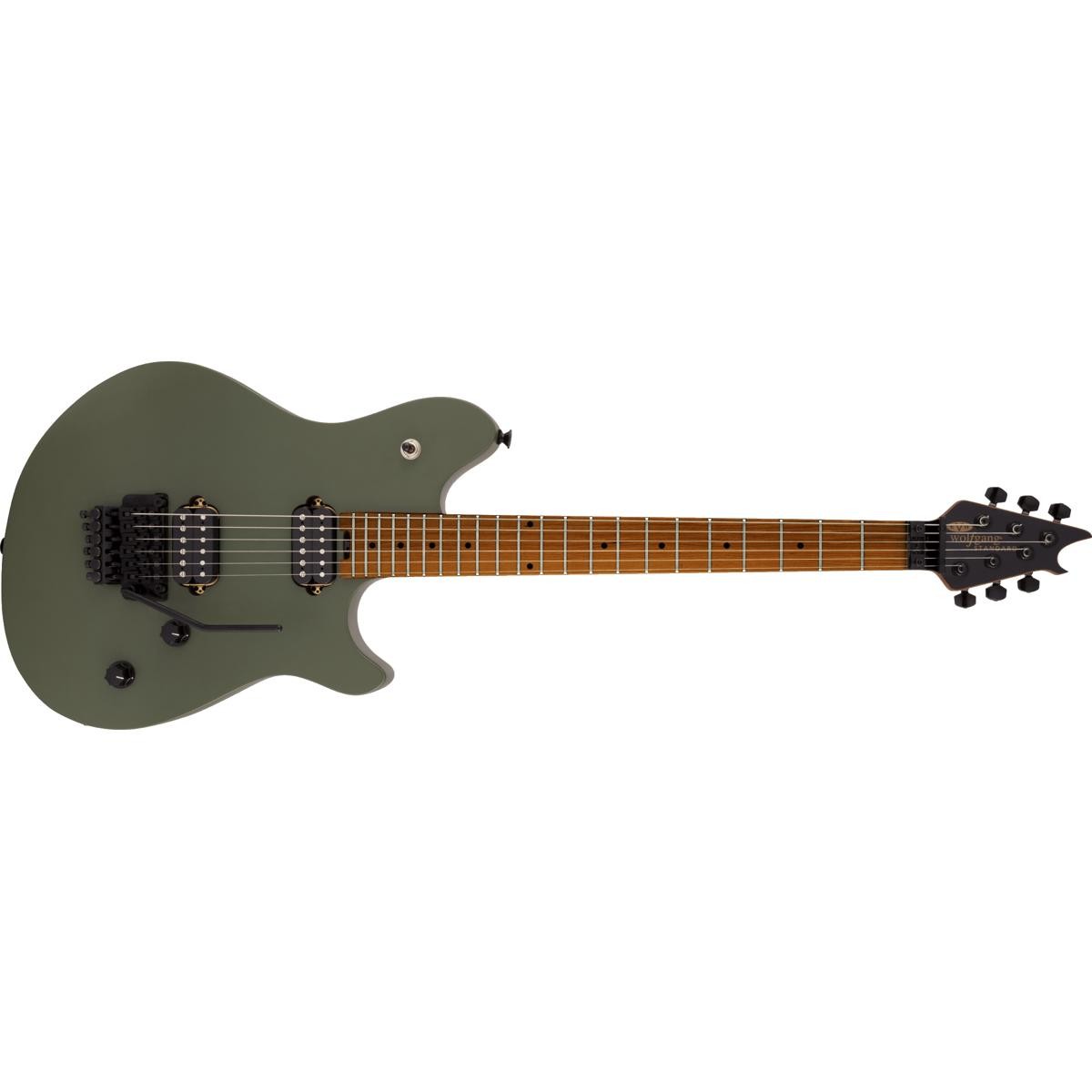 EVH Wolfgang Standard Electric Guitar, Baked Maple Fingerboard, Matte Army Drab