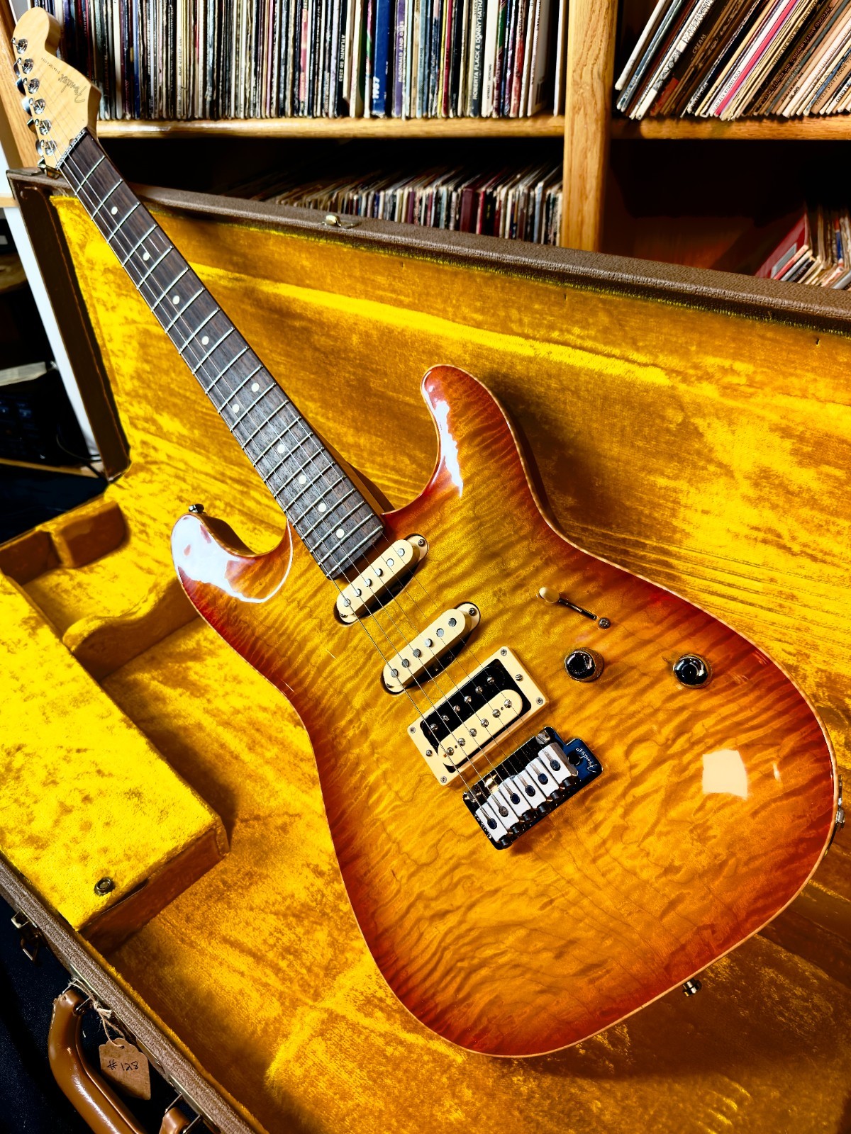 1995 Fender Custom Shop Carved Top Strat Aged Cherry Burst
