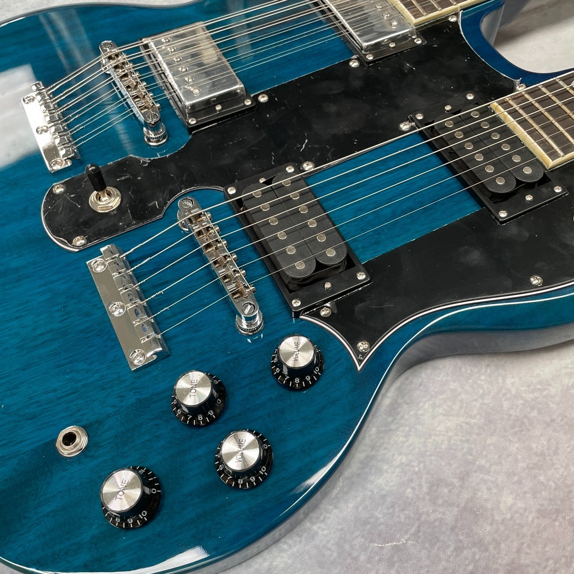 Blue Double Neck SG Electric Guitar Mahogany 12+6s Free Ship 9DAY