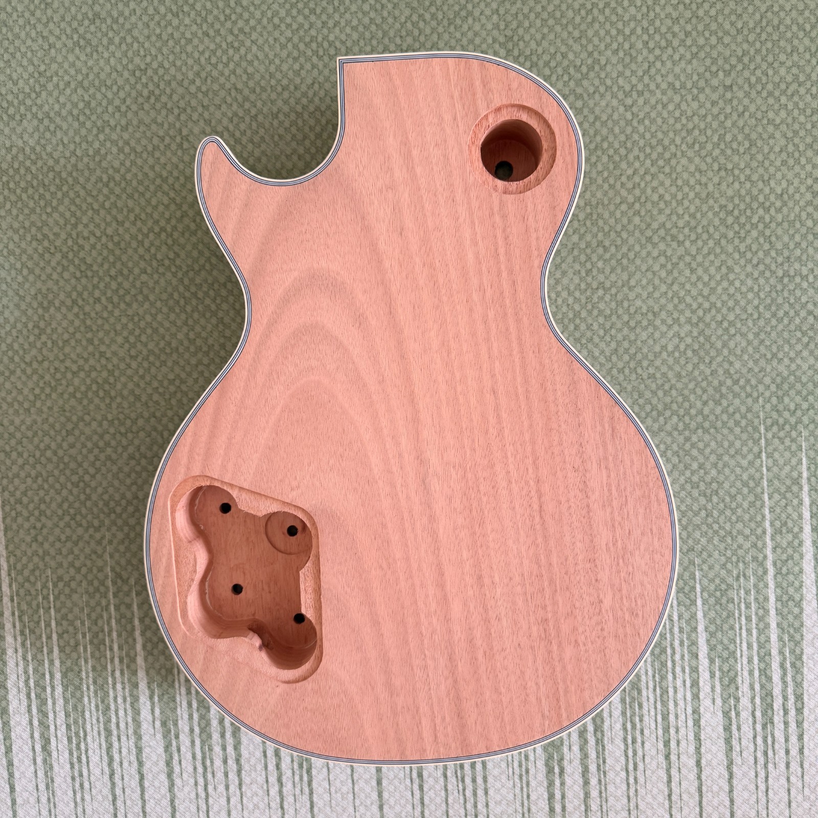 Unfinished 6-string L P DIY Electric Guitar Kit Burl Top Mahogany Neck GD part