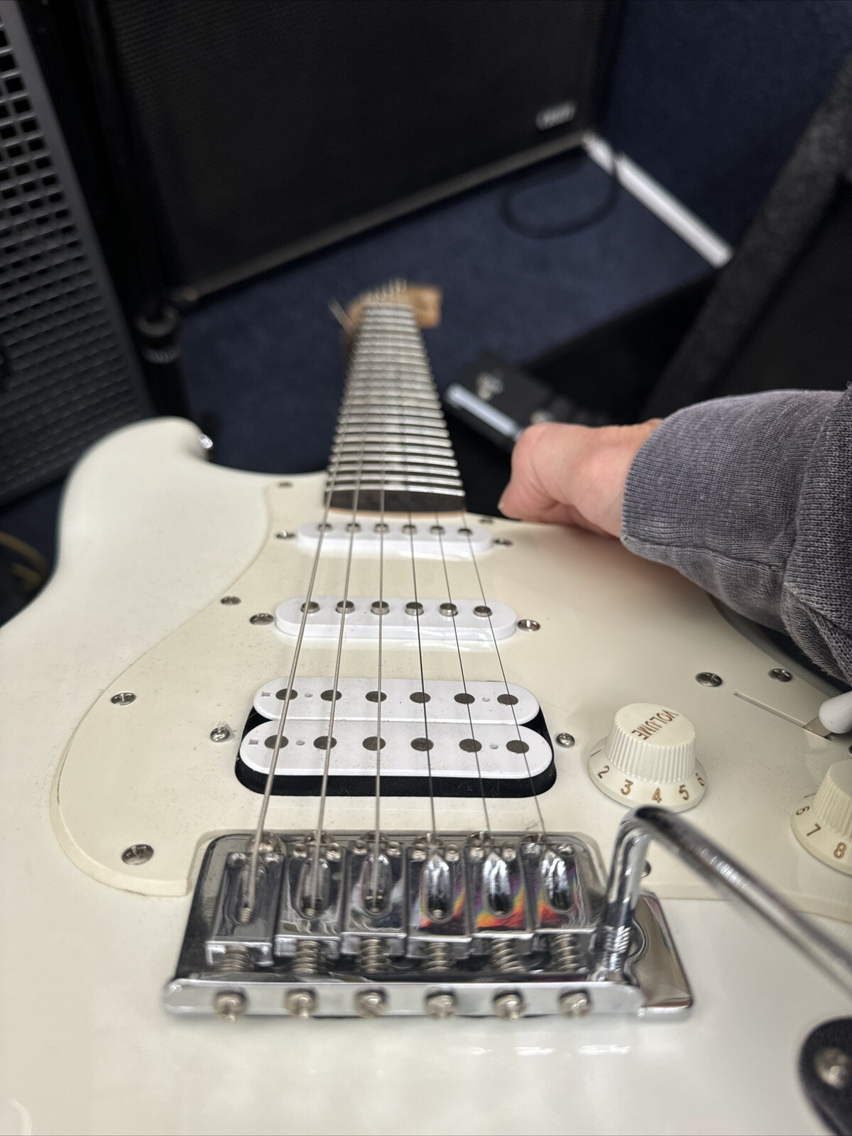 White 2013 Squire Fender Bullet Strat Electric Guitar With Gig Bag