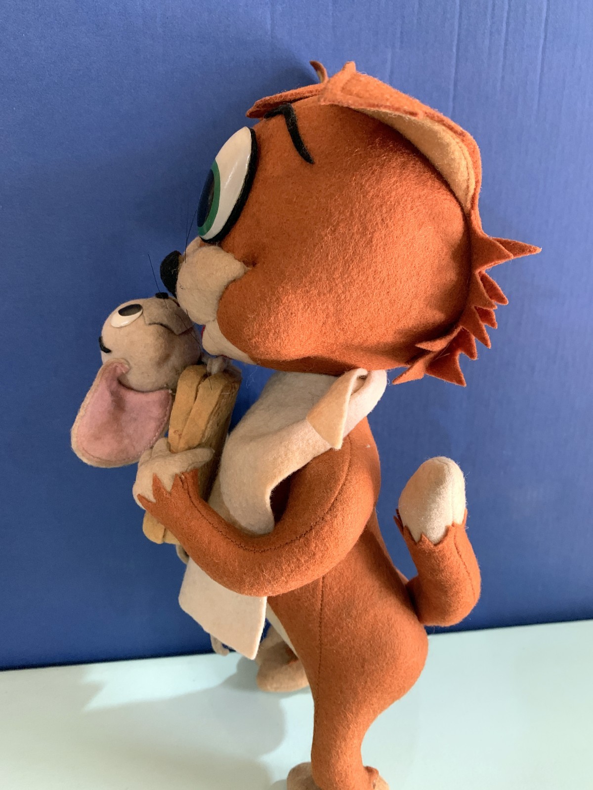 VINTAGE TOY DOLL FELT TOM &JERRY tuffy SANDWICH HANNA BARBERA LARS ITALY 1960s