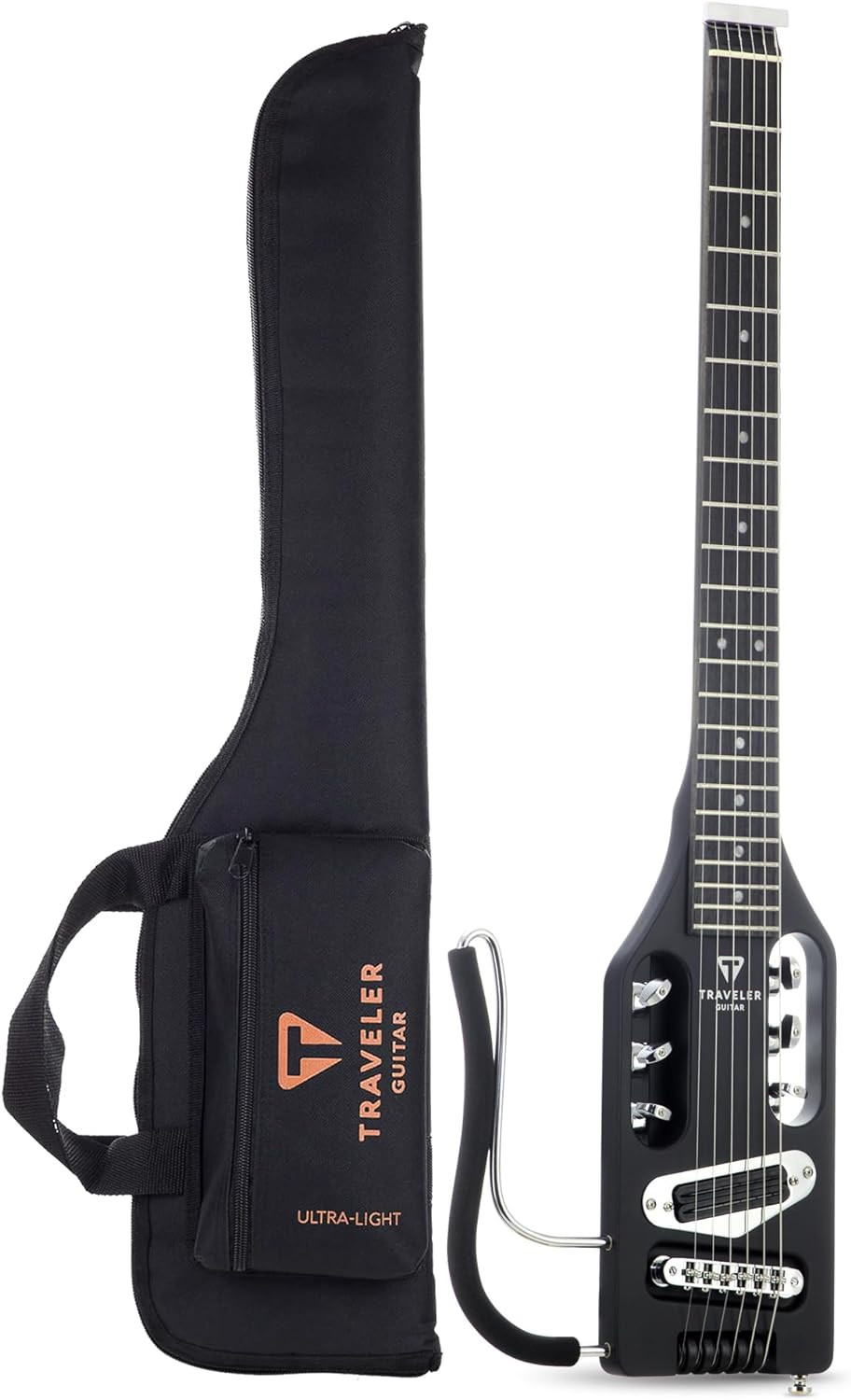 Ultra-Light Electric Guitar Matte Black Left-Handed Portable Electric with Remov