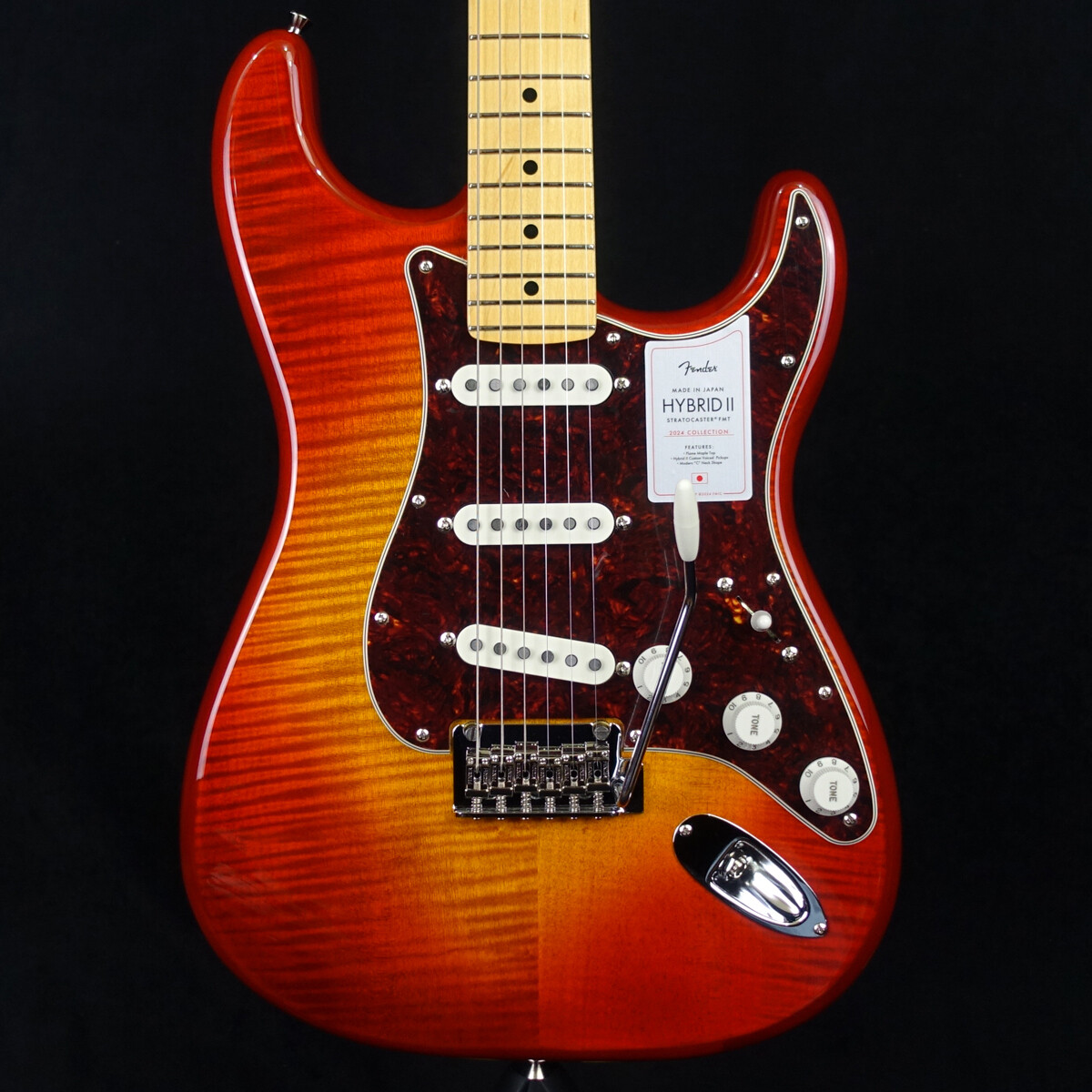Fender 2024 Collection Made in Japan Hybrid II Stratocaster Flame Sunset Orange