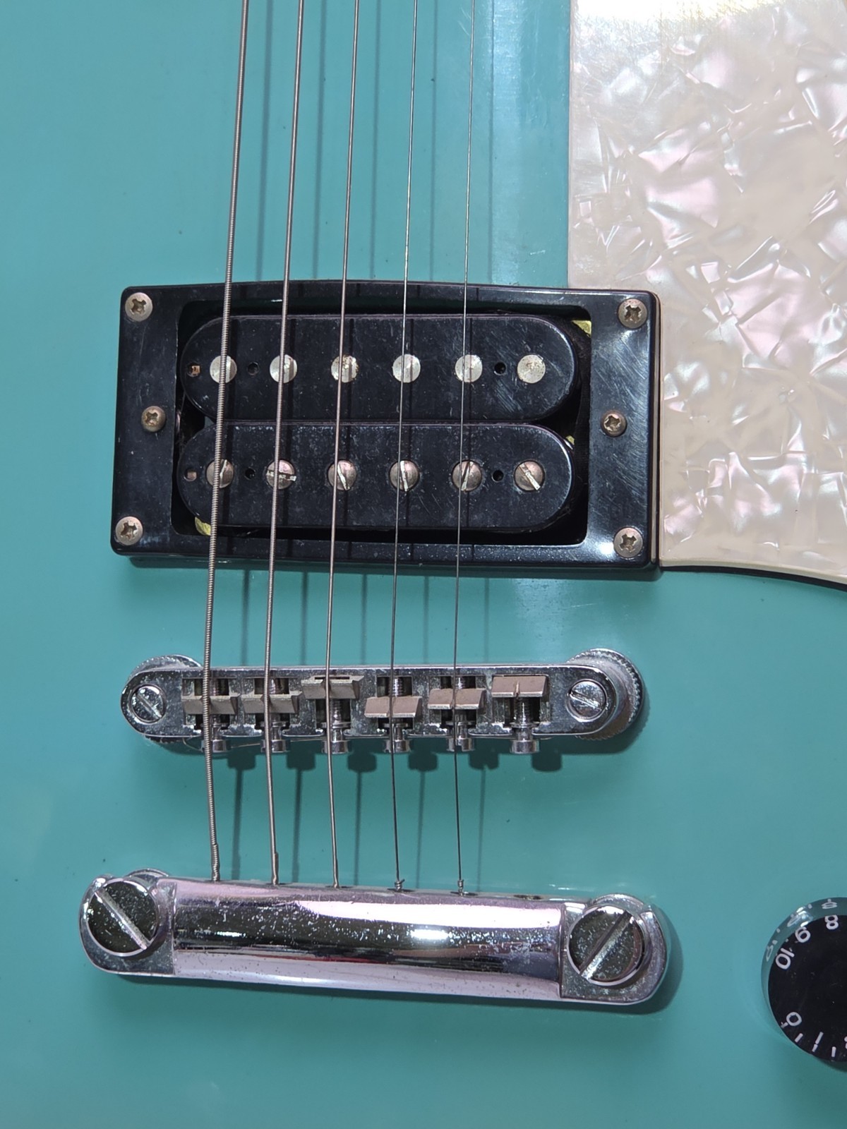 1990s Epiphone Les Paul Studio Turquoise Electric Guitar Vintage