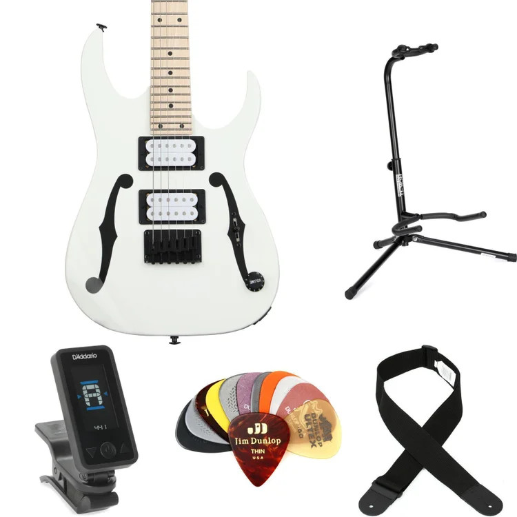 Ibanez Paul Gilbert Signature PGMM31 Electric Guitar Essentials Bundle – White