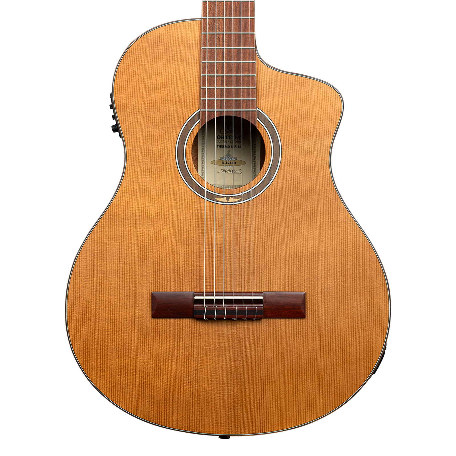 Ortega RCE24RO Thermo Series Nylon A/E Guitar – Roasted Spruce Top – Open Box