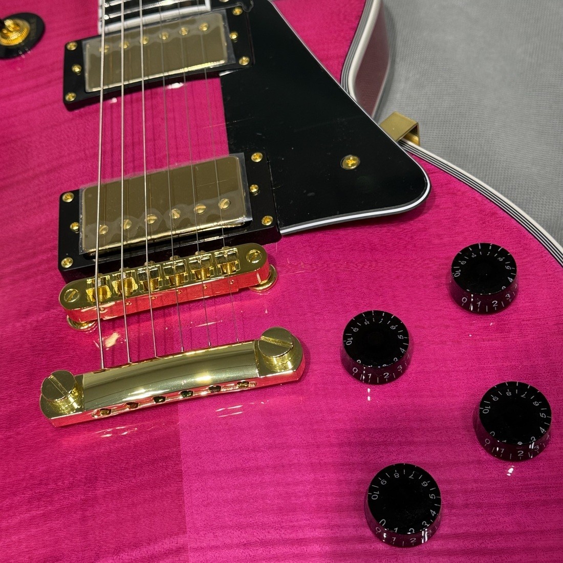 Grass Roots G-LP-CTM-FM SIPI See Thru Pink Electric Guitar Shipping From Japan