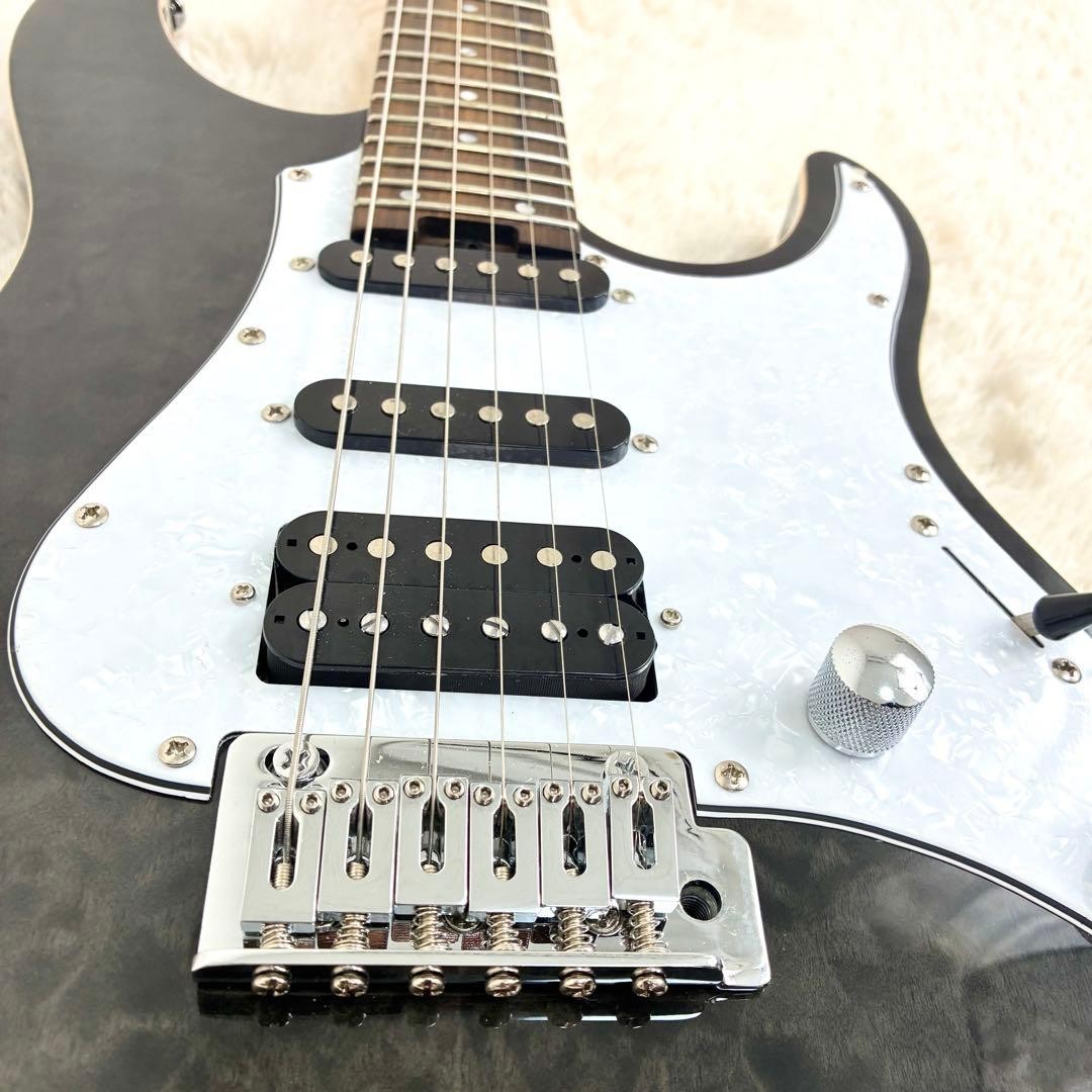GrassRoots G-Snapper-CTM Electric Guitar See Thru Black Quilted Maple Veneer
