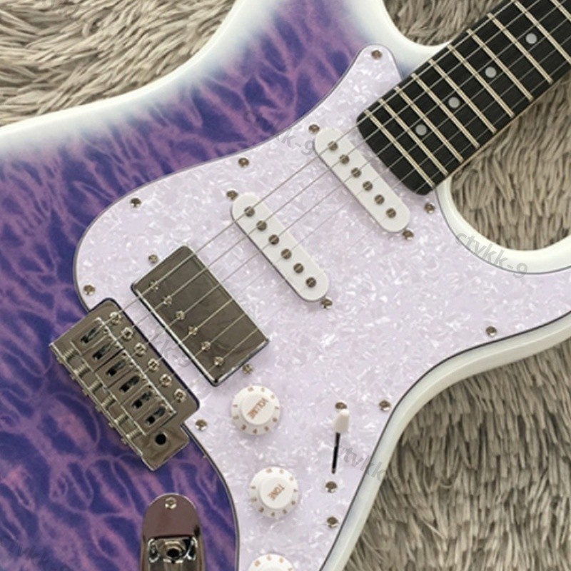 Solid Body Electric Guitar Basswood Body Quilted Maple Top Veneer Free Shipping