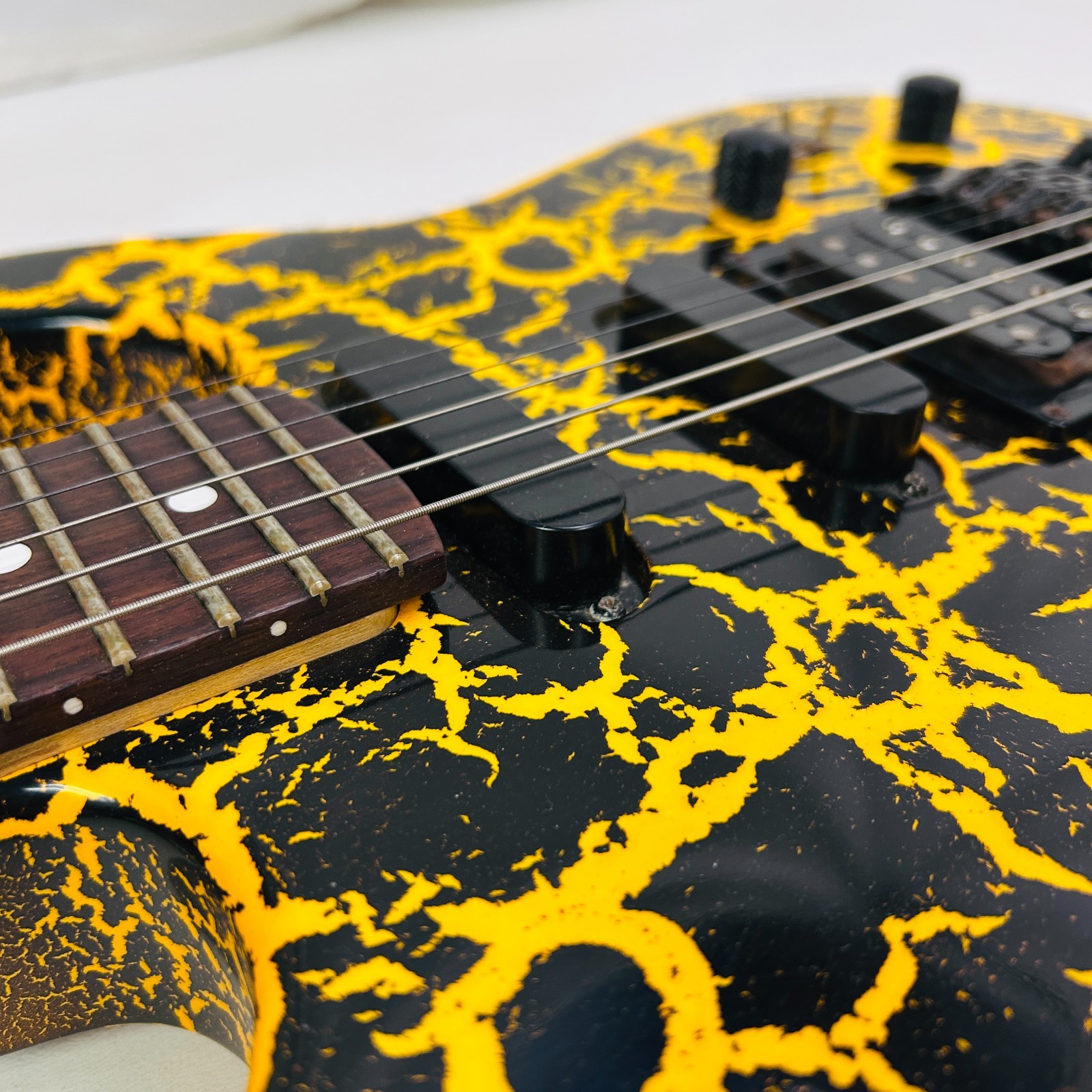 BC Rich ST3 Gold/Orange Crackle on Black Electric Guitar Made in USA w/ Hardcase
