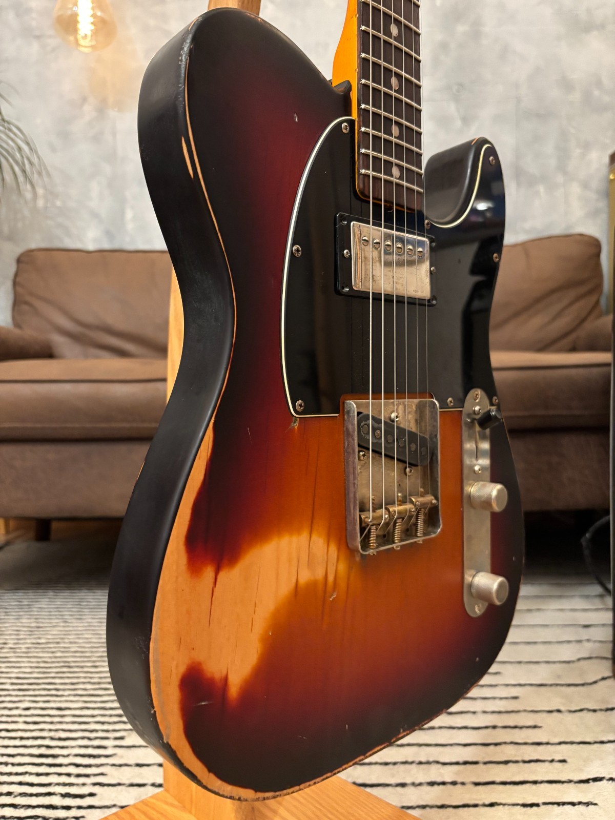 Fender Telecaster 1963 Glas Custom 3-Tone Sunburst Relic 7.8lbs w/ Fender Tweed
